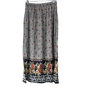 Vintage Skirt Size Medium Midi Maxi Floral Side Slits California Krush
